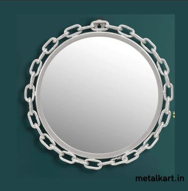 Metallic Chained Circular mirror (18 x 18 Inches)